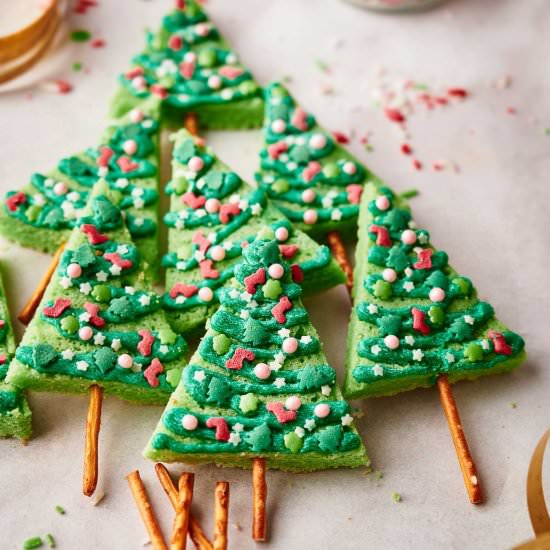 Christmas tree sugar cookies