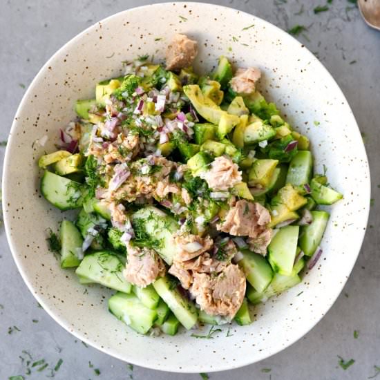 Avocado Tuna Cucumber Salad Recipe
