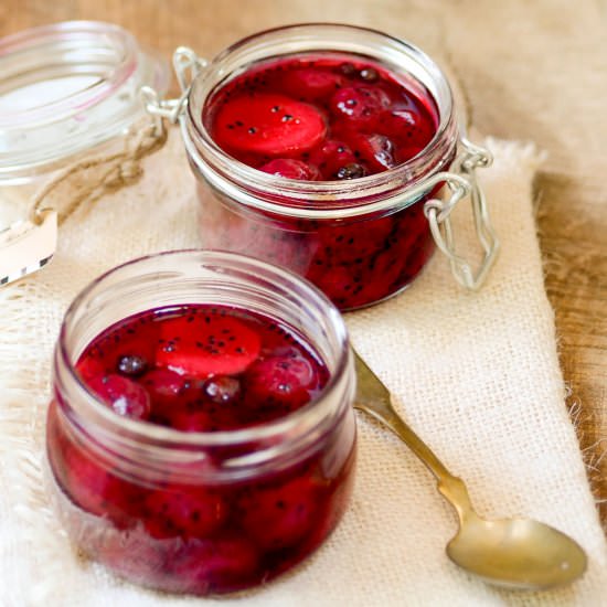 Pitaya in ginger syrup
