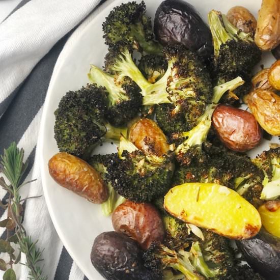 Roasted Potatoes and Broccoli