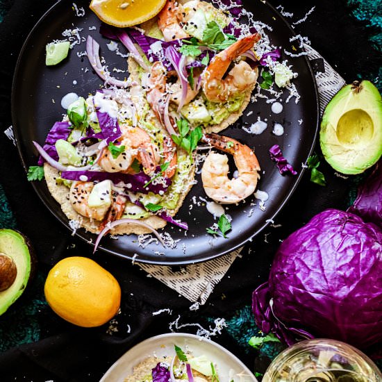 Coconut Sambal Shrimp Tostadas
