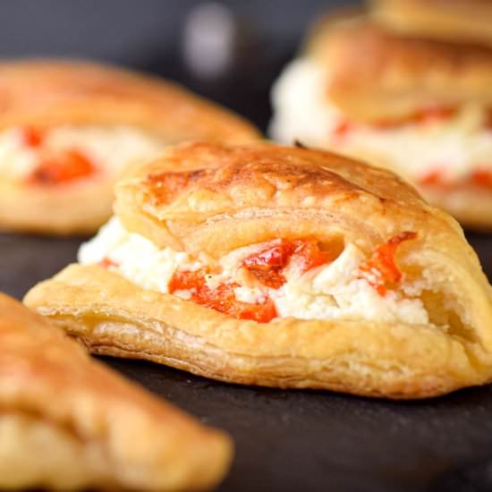 Red Pepper Goat Cheese Triangles