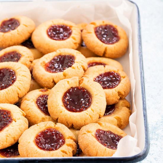 Raspberry Thumbprint Cookies