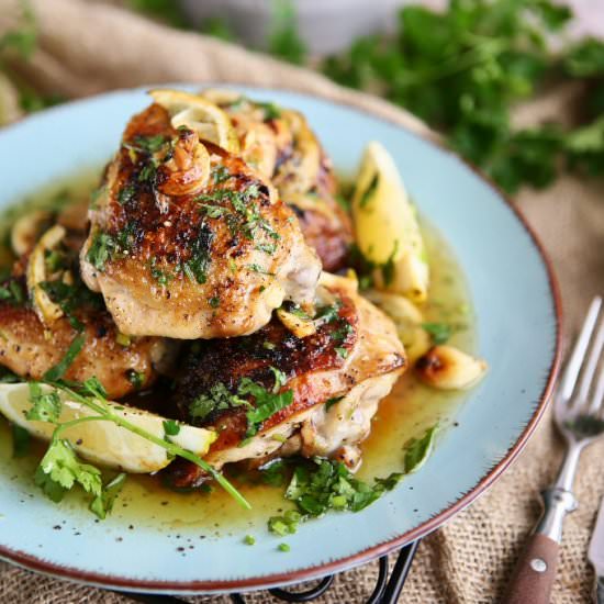 Lemon Garlic Butter Chicken Thighs