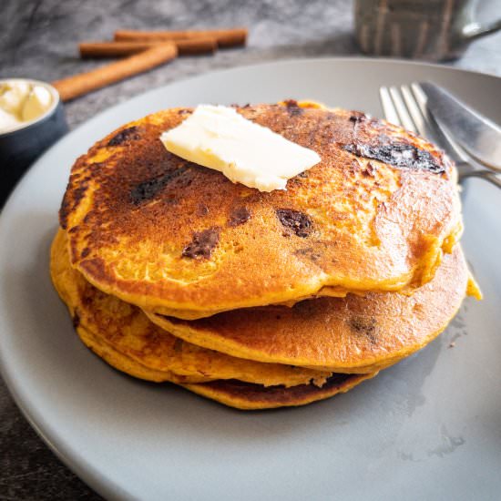 Pumpkin Cottage Cheese Pancakes