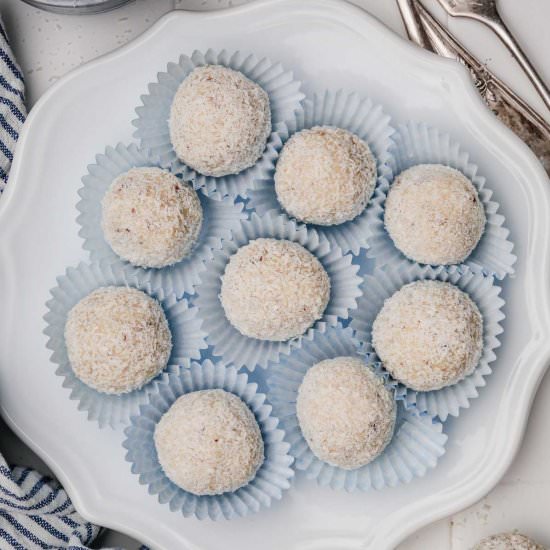 White chocolate coconut truffles