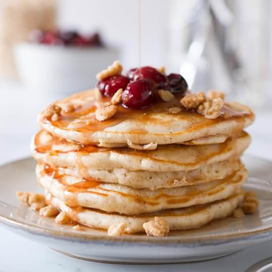 Cranberry Crumble Pancakes
