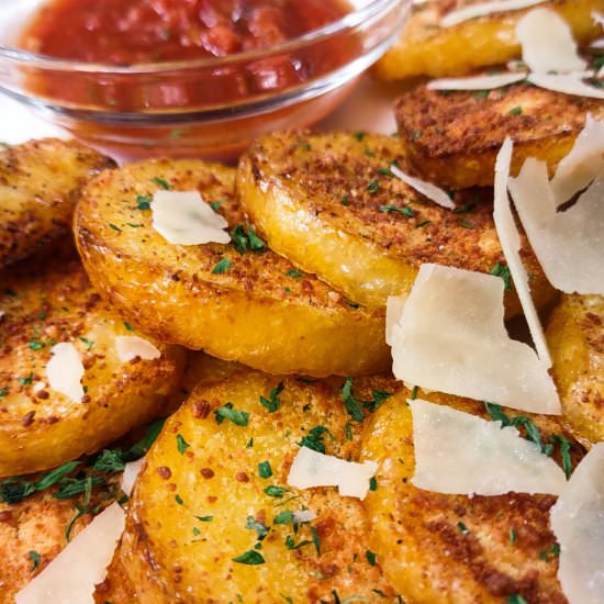 Air Fryer Parmesan Polenta Cakes