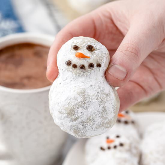 Snowman Snowball Cookies