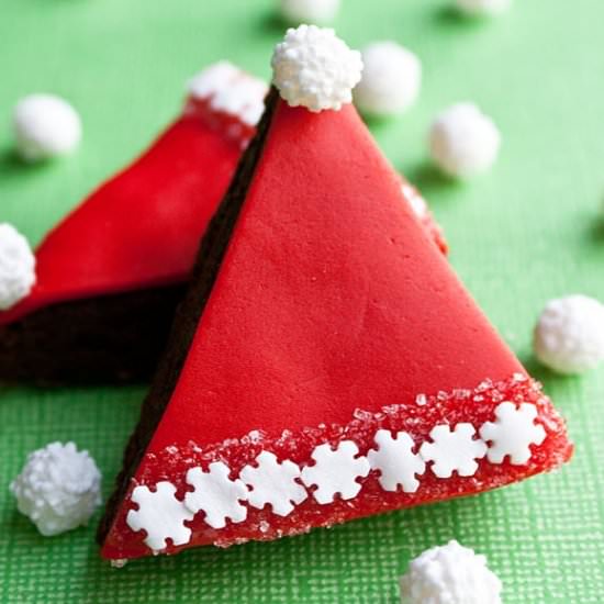 Santa Hat Brownies