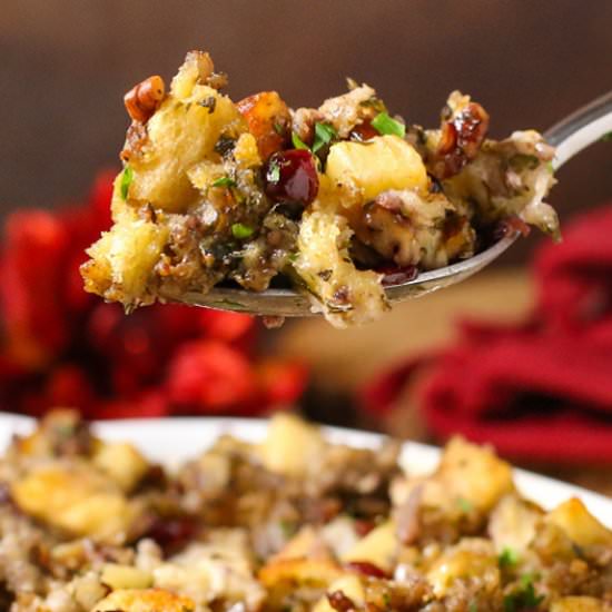 Sausage Apple Cranberry Stuffing