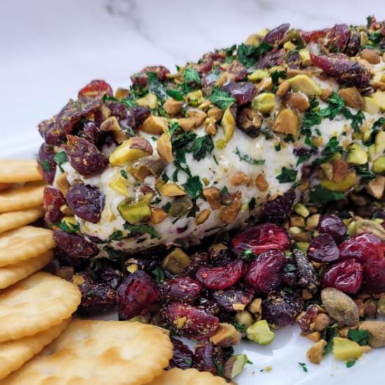 Cranberry Pistachio Cheese Log