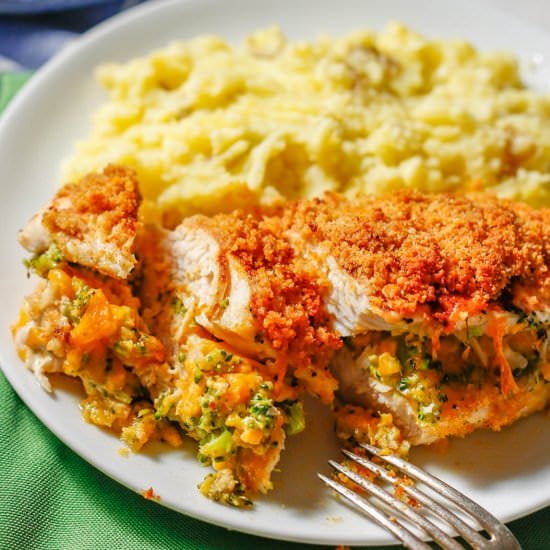 Broccoli cheese stuffed chicken