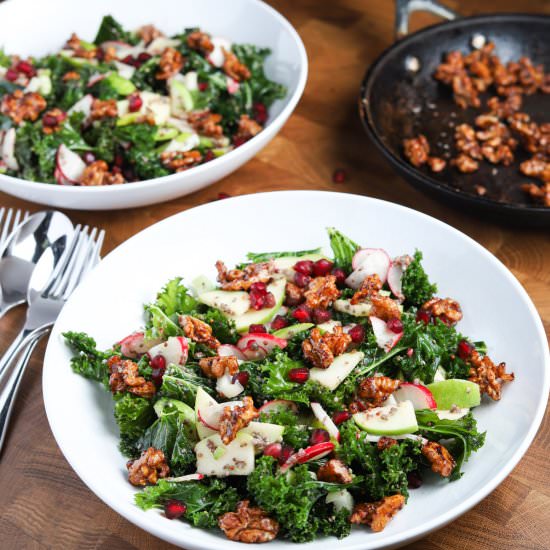 Kale Salad with Apple & Walnuts