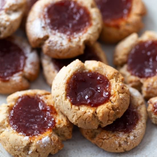 Vegan Almond Thumbprint Cookies