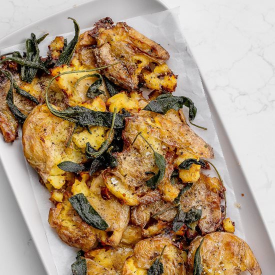 Smashed Sage Potatoes