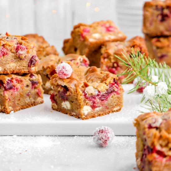 Cranberry White Chocolate Blondies