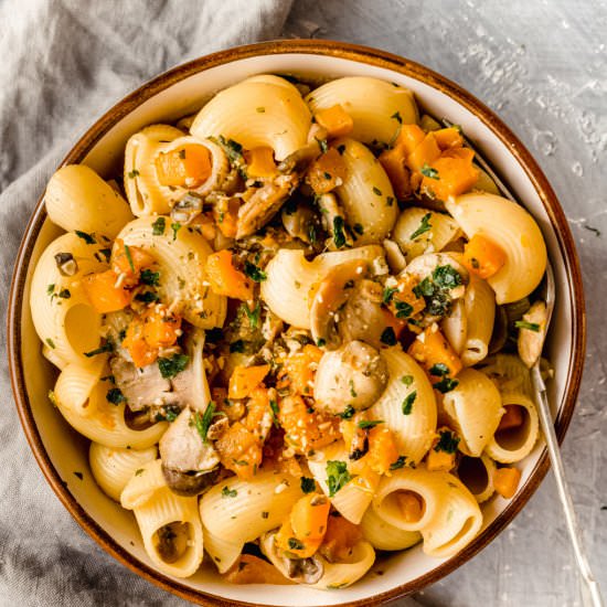 Pumpkin and Mushrooms Pasta