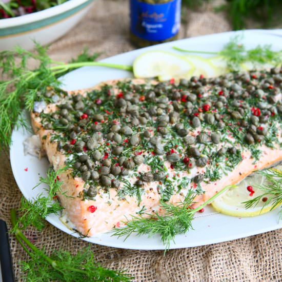 Roasted Salmon with Capers and Dill