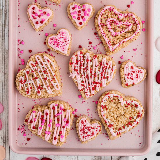 Heart Shaped Rice Krispie Treats