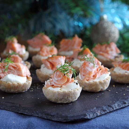 Gluten Free Tartlets with Salmon