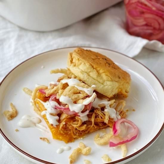 Barbecue Chicken Slider Casserole
