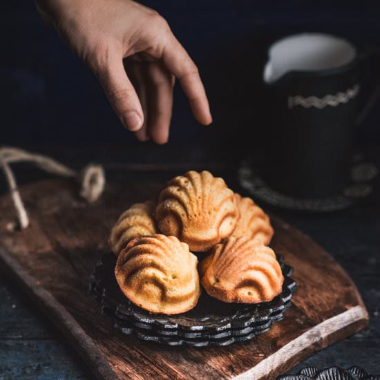 Madeleines with discarded sourdough
