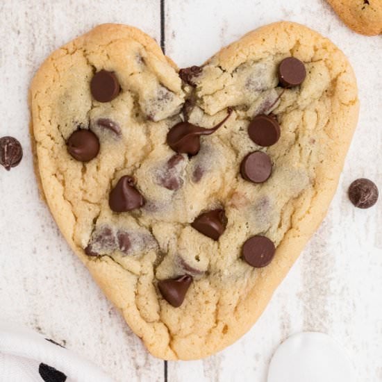 Heart Shaped Chocolate Chip Cookies