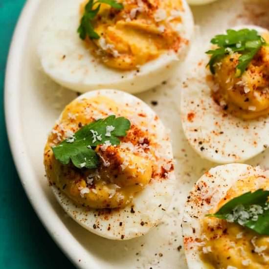 Caesar Deviled Eggs