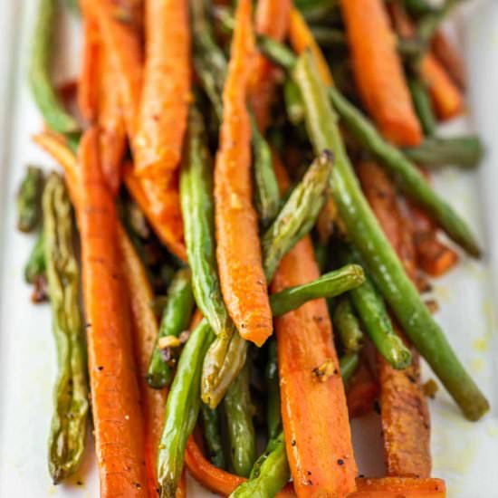 Roasted Carrots and Green Beans