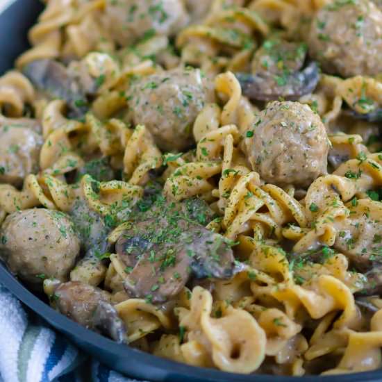 One Pot Meatball Stroganoff