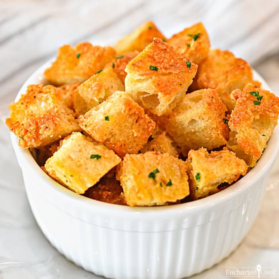 Garlic Parmesan Croutons