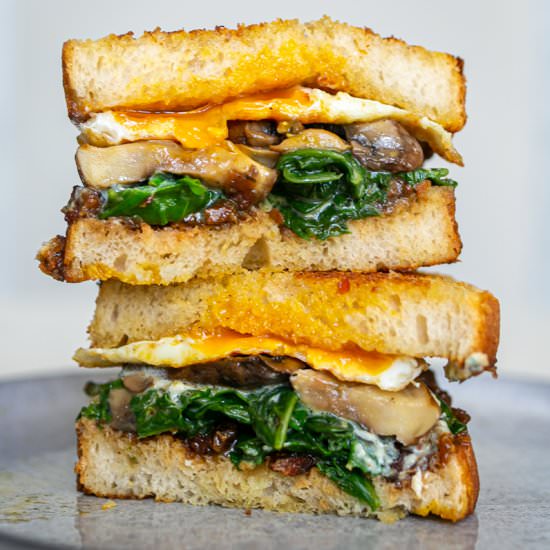 Egg Bacon Blue Cheese Sandwich