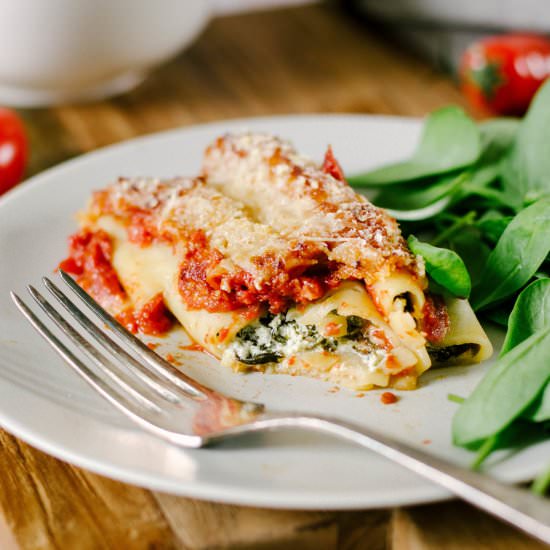 Spinach and ricotta cannelloni