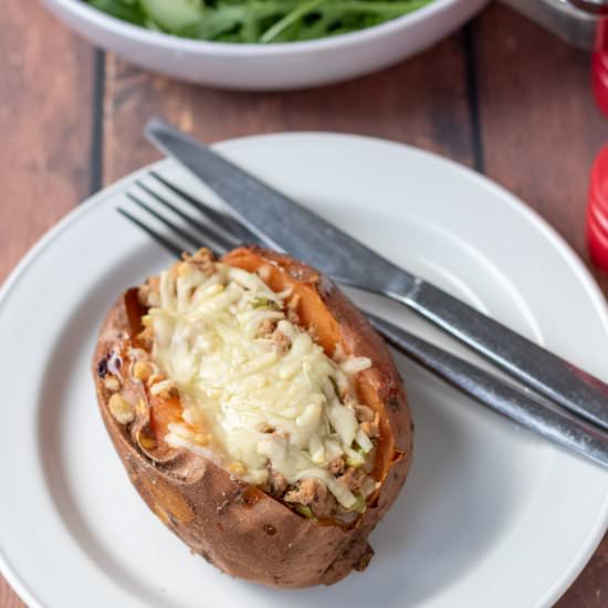 Healthy Baked Tuna Cheese Potato