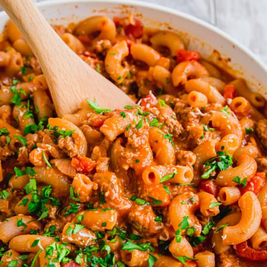 Easy Ground Beef Pasta Skillet