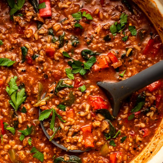 Healthy Vegan Stuffed Pepper Soup