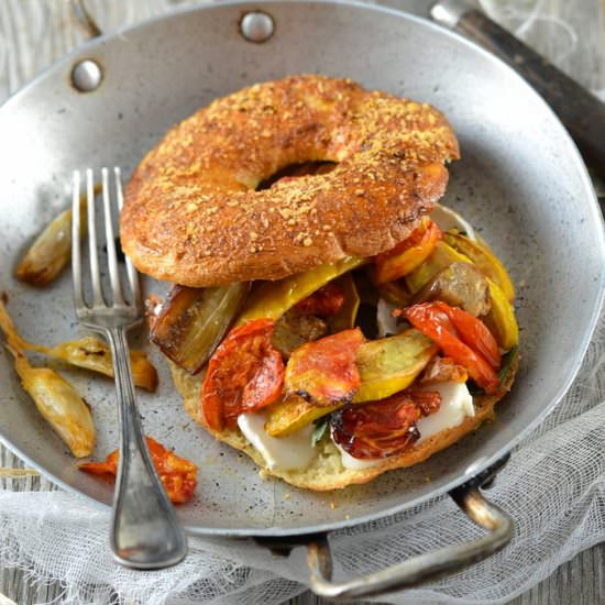 Roasted Vegetables Bagel