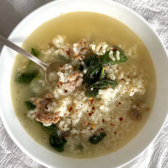Spicy Sausage & Spinach Soup