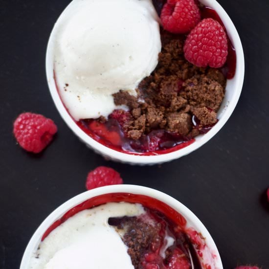 Chocolate Raspberry Crisp for Two