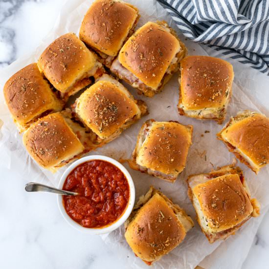 Hawaiian Roll Chicken Parm Sliders