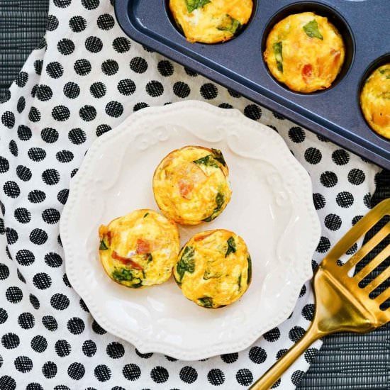 Spinach Cheese and Bacon Egg Bites