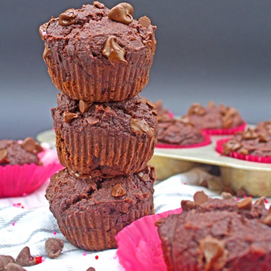 Double Chocolate Beet Muffins