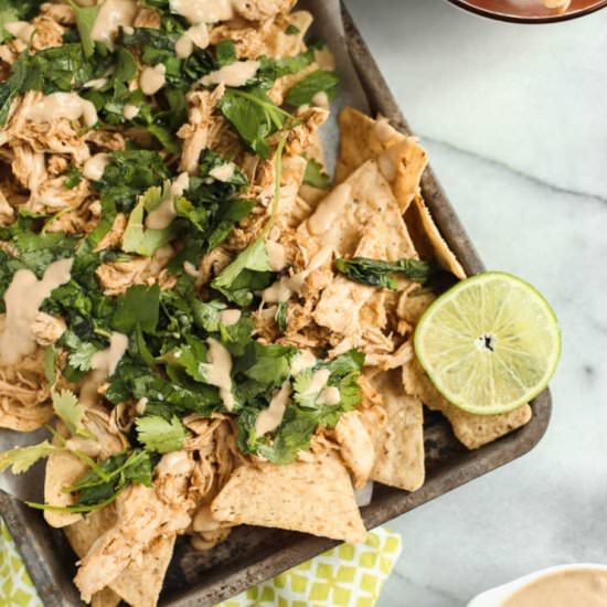 Loaded Chicken Satay Nachos