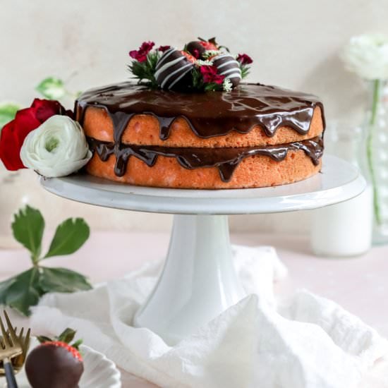 Chocolate-Covered Strawberry CAke