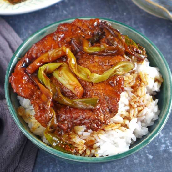 Scallion pork chops