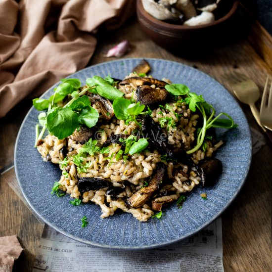 Creamy Mushroom Leek Risotto