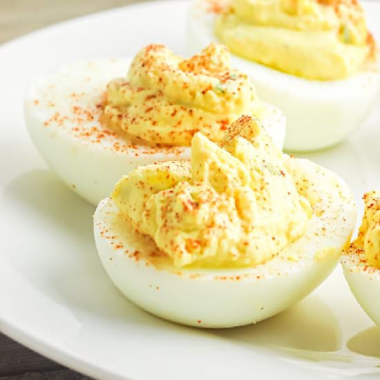 No Mayo Deviled Eggs