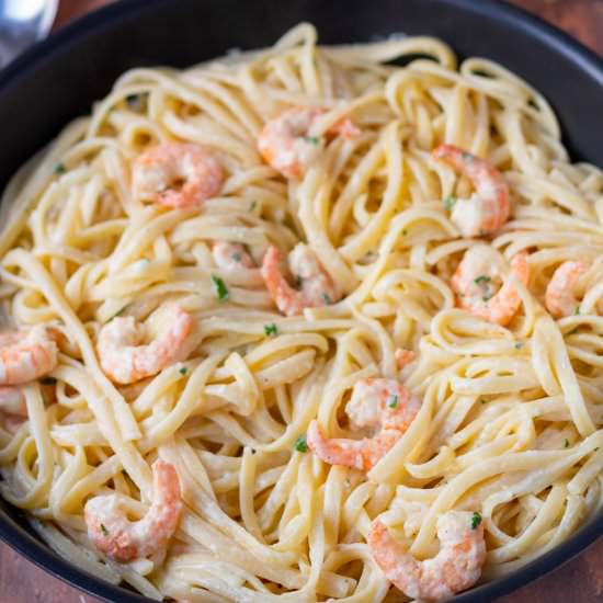 Healthy Creamy Prawn Pasta