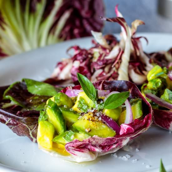 Cucumber Avocado Radicchio Salad
